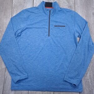 Prana Zylo 1/4 Zip Shirt Mens Size XL Blue Pullover Heathered Outdoor Activewear